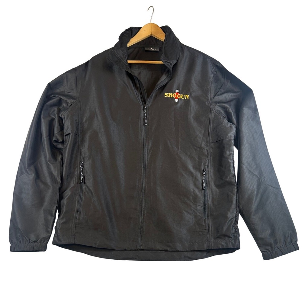 FOSSA Mens Black Shogun Embroidered Zip Up Jacket Size L